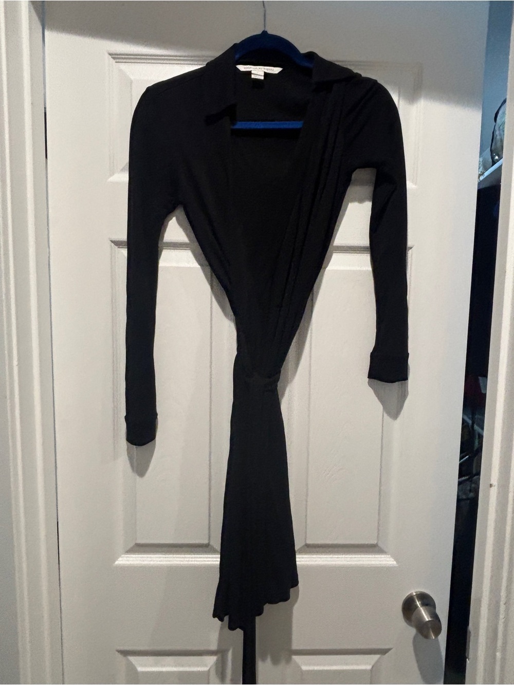 Diane Von Furstenberg Black Open-Front wrap dress